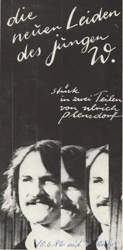 Gerhart-Hauptmann-Theater Görlitz / Zittau, Rudolf Uhlig, Wolfgang Wessig, Eva Thiele: Programmheft U. Plenzdorf DIE NEUEN LEIDEN DES JUNGEN W. Gerhart-Haupt.-Th. 1981. 