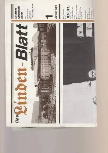 Deutsche Staatsoper Berlin: Deutsche Staatsoper Berlin DAS LINDEN-BLATT 1 Januar 1992. 
