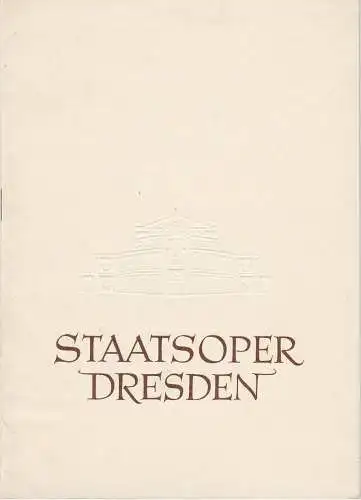 Staatsoper Dresden, Heinrich Allmeroth, Eberhard Sprink: Programmheft JANOSIK. Tanzdrama von Vaclav Kaslik Spielzeit 1955 / 56 Reihe A Nr. 5. 