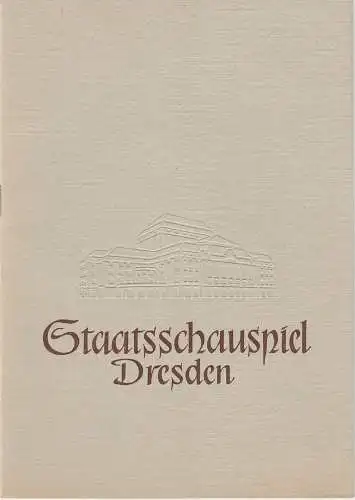 Staatsschauspiel Dresden, Heinrich Allmeroth, Heinz Pietzsch, Gerda Hegewald: Programmheft MACBETH. Tragödie von William Shakespeare Spielzeit 1957 / 58 Heft 8. 