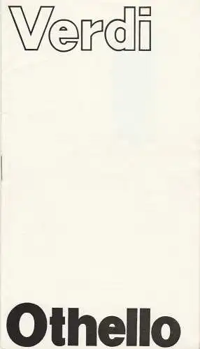 Landesbühnen Sachsen, Alfred Lübke, Thomas Sprink, karl Koppe: Programmheft OTHELLO Oper von Giuseppe Verdi Landesbühnen Sachsen 1980. 