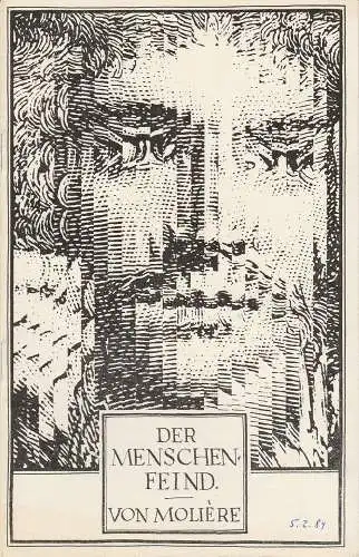 Staatsschauspiel Dresden, Gerhard Wolfram, Hans-Martin Rahner, Matthias Blumhagen: Programmheft Moliere: DER MENSCHENFEIND Staatsschauspiel Dresden 1983. 