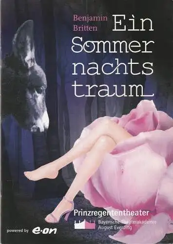 Bayerische Theaterakademie August Everding, Christoph Albrecht, Jasmin Speierer, Ulrike Olbrich, Caroline Fries: Programmheft EIN SOMMERNACHTSTRAUM Bayerische Theaterakademie 2004. 