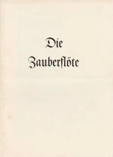 Stadttheater Zittau, Hubertus Methe: Programmheft Mozart DIE ZAUBERFLÖTE Stadttheater Zittau 1959. 
