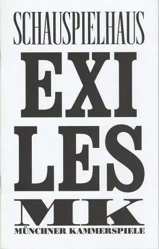 Münchner Kammerspiele, Johan Simons, Jeroen Versteele, Weiyi Zhang, Judith Buss ( Probenfotos ): Programmheft James Joyce EXILES Premiere 19. Dezember 2014 Schauspielhaus Spielzeit 2014 / 15. 