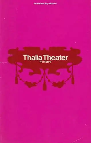 Thalia Theater Hamburg, Boy Gobert, Hannelore Gerber, Rosemarie Clausen ( Szenenfotos ): Programmheft Nikolaj Gogol DER REVISOR Thalia Theater Hamburg 1970. 