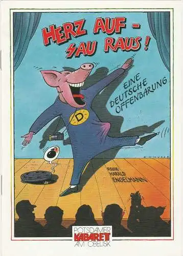 Potsdamer Kabarett am Obelisk, Ralf Schleiff, Bernd A. Chmura: Programmheft Herz auf, Sau raus ! Potsdamer Kabarett am Obelisk 1992. 