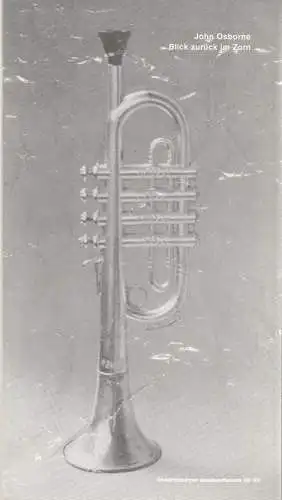 Stadttheater Bremerhaven, Siegfried Wittig, Volker Biedenkapp, Johannes Fleck ( Fotos ): Programmheft John Osborne: BLICK ZURÜCK IM ZORN Stadttheater Bremerhaven 1983. 