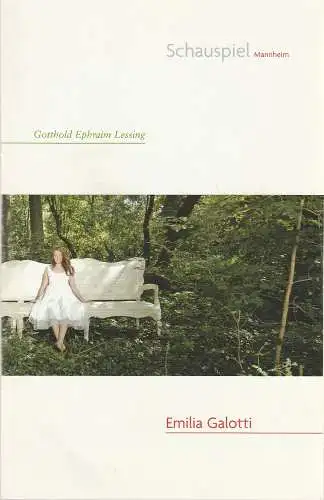 Nationaltheater Mannheim, Regula Gerber, Volker Bürger: Programmheft EMILIA GALOTTI von Gotthold Ephraim Lessing Mannheim 2006. 