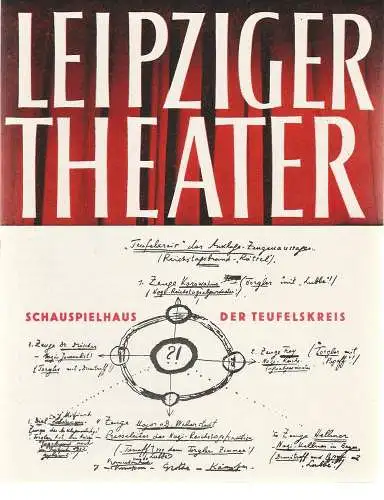 Städtische Theater Leipzig, Karl Kayser, Hans Michael Richter, Walter Bankel: Programmheft Hedda Zinner DER TEUFELSKREIS Städtische Theater Leipzig 1966. 