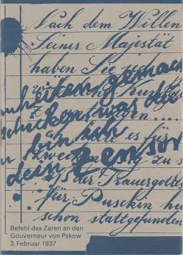 Theater im Palast, Manfred Haacke: Programmheft Michail Bulgakow DIE LETZTEN TAGE Theater im Palast 1984. 