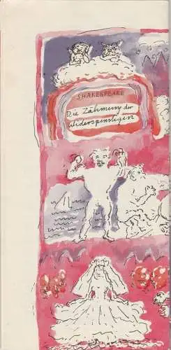 Berliner Ensemble Staatstheater der DDR, Manfred Wekwerth, Karl-Heinz Drescher: Programmheft William Shakespeare DIE ZÄHMUNG DER WIDERSPENSTIGEN Premiere 29. April 1980. 