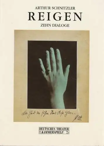 Deutsches Theater und Kammerspiele Berlin, Thomas langhoff, Alexander Weigel, Heinz Rohloff: Programmheft Arthur Schnitzler REIGEN Deutsches Theater Berlin 1994. 