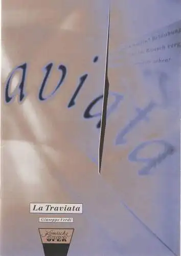 Komische Oper Berlin, Albert Kost, Eberhard Schmidt: Programmheft Giuseppe Verdi LA TRAVIATA Komische Oper Berlin 1994. 