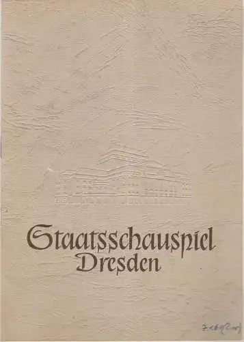 Staatsschauspiel Dresden, Heinrich Allmeroth, Eberhard Sprink, Ellen Pomikalko, Tadeusz Kulisiewicz ( Illustrationen ): Programmheft Bertolt Brecht DER KAUKASISCHE KREIDEKREIS Dresden 1960. 