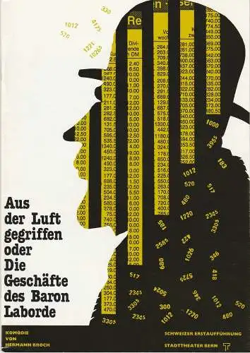 Stadttheater Bern, Philippe de Bros, Eberhard Elmar Zick, Heinz Jost: Programmheft Hermann Broch AUS DER LUFT GEGRIFFEN Stadttheater Bern 1990. 
