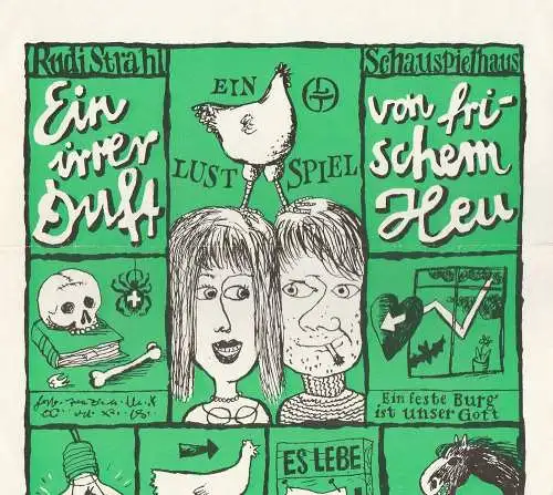 Leipziger Theater, Karl  Kayser, Christoph Hamm, Manfred Haacke, Volker Wendt: Programmheft Rudi Strahl EIN IRRER DUFT VON FRISCHEM HEU Leipziger Theater 1977. 