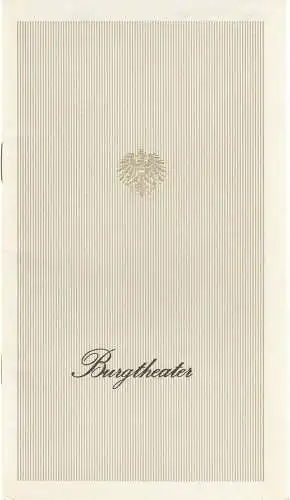 Burgtheater, Lothar Knessl, Jacques Stauber, Konrad Schrögendorfer, Elisabeth Hausmann: Programmheft Gotthold Ephraim Lessing NATHAN DER WEISE Burgtheater 1973. 