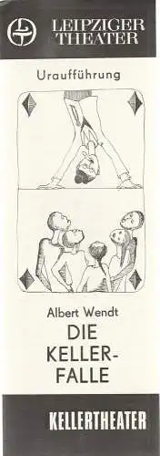 Leipziger Theater, Karl Kayser, Hans Michael Richter, Matthias Caffier, Cornelia Wendt: Programmheft Uraufführung Albert Wendt DIE KELLERFALLE Leipziger Theater 1981. 