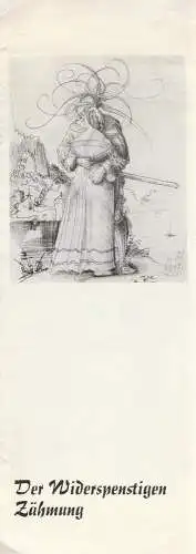 Thomas-Müntzer-Theater Eisleben, Gerhard Neumann, Margit Lenk, Valentina Wolf: Programmheft W. Shakespeare DER WIDERSPENSTIGEN ZÄHMUNG Thomas-Müntzer The. 1974. 