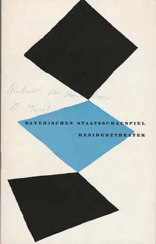 Bayerisches Staatsschauspiel, Helmut Henrichs, Walter Haug: Programmheft Klabund DER KREIDEKREIS Premiere 19. März 1960 Residenztheater Spielzeit 1959 / 60 Heft 6. 