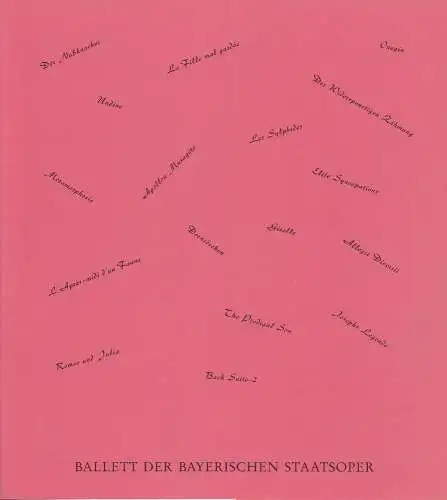 Bayerische Staatsoper, Wolfgang Sawallisch: Programmheft Peter I. Tschaikowsky DORNRÖSCHEN Premiere 26. November 1976. 