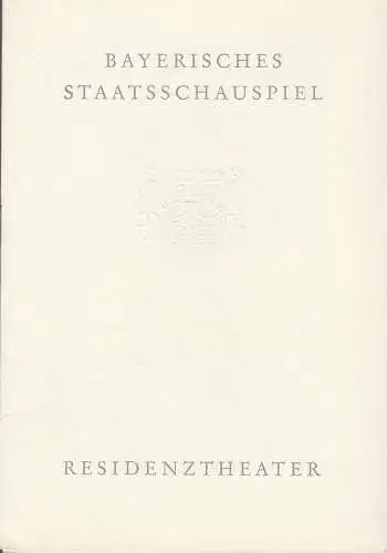 Bayerisches Staatsschauspiel, Helmut Henrichs, Wolfgang Kirchner: Programmheft William Shakespeare KÖNIG LEAR Premiere  25. Mai 1962 Residenztheater Spielzeit 1961 / 62 Heft 8. 