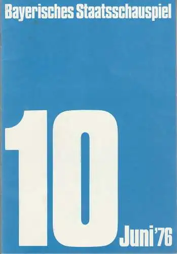 Bayerisches Staatsschauspiel, Kurt Meisel, Jörg-Dieter Haas, Rosemarie Schultz, Claus Seitz, Gül Oswatitsch, Jean-Marie Bottequin: Programmheft Thomas Bernhard DER PRÄSIDENT Bayerisches Staatsschauspiel 1976. 