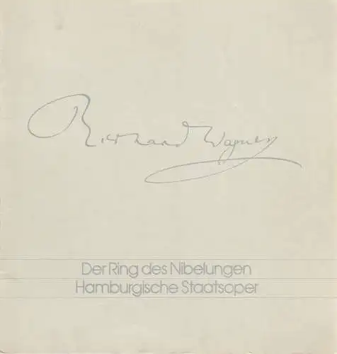 Hamburgische Staatsoper, Chistoph von Dohnanyi, Peter Dannenberg, Ingeborg Bernerth: Programmheft Richard Wagner  GÖTTERDÄMMERUNG DER RING DES NIBELUNGEN -  3. Tag 9. April 1978. 