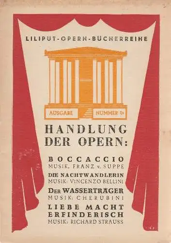Liliput: Liliput Opern Bücherreihe Ausgabe Nummer Qu. 