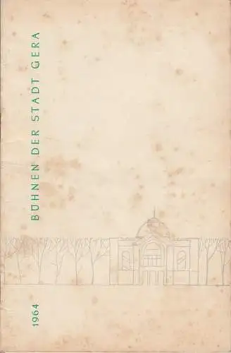 Bühnen der Stadt Gera, Wolfgang Pintzka: Programmheft Nikolai W. Gogol DER REVISOR Bühnen der Stadt Gera 1963. 