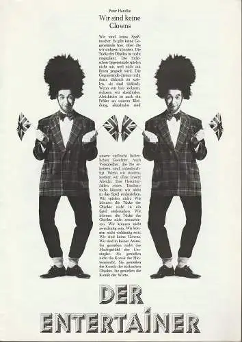 EURO-STUDIO, Konzertdirektion Landgraf, Birgit Landgraf, Willi Klar: Programmheft John Osborne DER ENTERTAINER Konzertdirektion Landgraf 1979. 