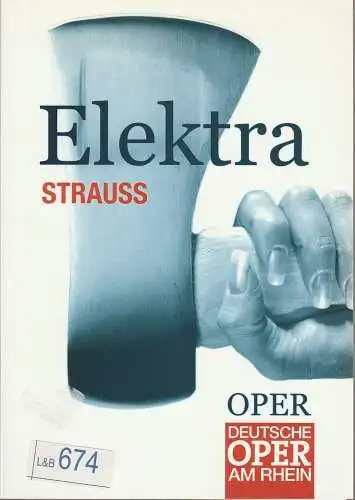 Deutsche Oper am Rhein, Tobias Richter, Juliane Stahlknecht: Programmheft Richard Strauss ELEKTRA 7. Dezember 2004 Theater Duisburg. 