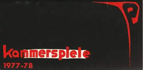 Münchner Kammerspiele: Programmheft Spielplan Kammerspiele Spielzeit 1977 - 78. 