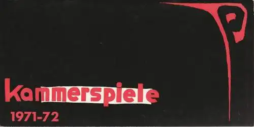 Münchner Kammerspiele: Programmheft Spielplan Kammerspiele Spielzeit 1971 - 72. 