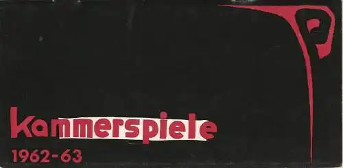 Münchner Kammerspiele: Programmheft Spielplan Kammerspiele Spielzeit 1962 - 63. 