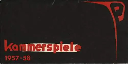 Münchner Kammerspiele: Programmheft Spielplan Kammerspiele Spielzeit 1957 - 58. 