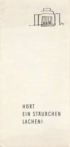 Volksbühne am Luxemburgplatz, Karl Holan: Programmheft Fritz Decho HÖRT EIN STÄUBCHEN LACHEN ! Theater im 3. Stock. 