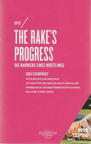 Oper Leipzig, Ulf Schirmer, Marita Müller, Torben Schleiner: Programmheft Igor Strawinsky THE RAKE´S PROGRESS Oper Leipzig 2014. 