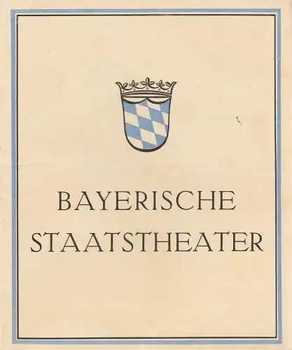 Bayerische Staatstheater, Residenz=Theater, National=Theater: Programmheft DAME KOBOLD / FATINITZA 1. Mai 1932. 