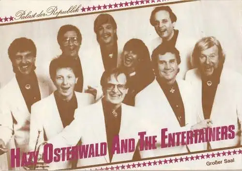 Palast der Republik, Carla und Detlef Mann: Programmheft HAZY OSTERWALD AND THE ENTERTAINERS 30. und 31. Januar 1989 Großer Saal. 