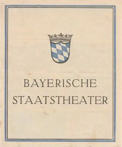 Bayerische Stasstatheater, Residenz=Theater, National=Theater: Programmheft Kleist AMPHITRYON / Verdi AIDA 18. September 1932. 