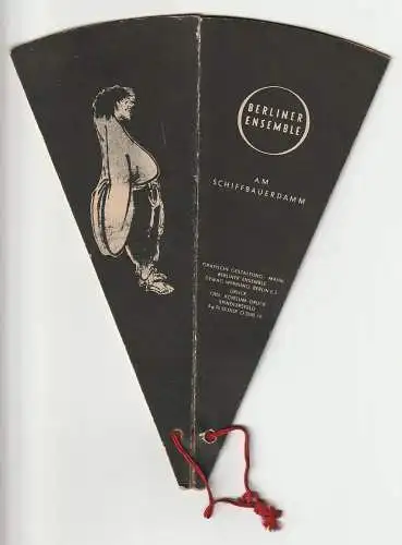 Berliner Ensemble am Schiffbauerdamm, Mahn, Dewag-Werbung: Programmheft - Fächer DER TAG DES GROSSEN GELEHRTEN WU Berliner Ensemble 1955. 