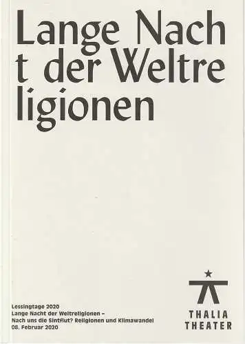 Thalia Theater Hamburg: Programmheft LESSINGTAGE 2020 LANGE NACHT DER WELTRELIGIONEN Thalia Theater. 