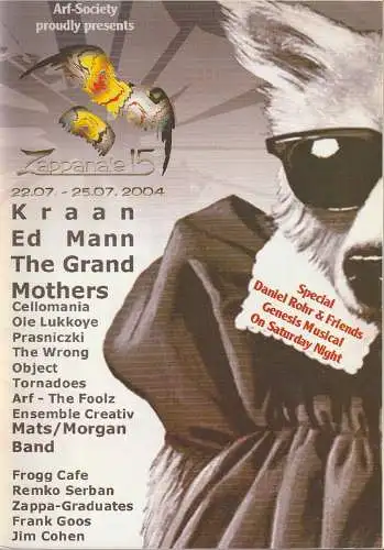 Arf-Society, Wolfhard Kutz: Programmheft ZAPPANALE 15 22.07. - 25.07. 2004 Bad Doberan. 