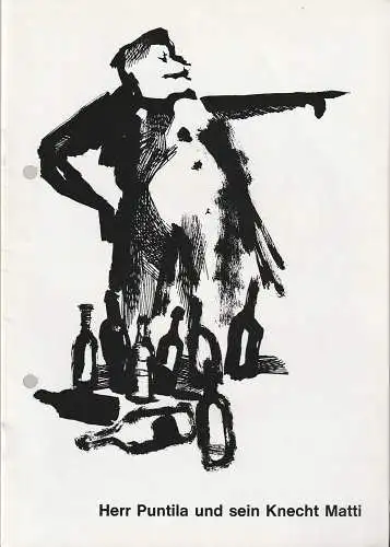 Landesbühne Niedersachsen Nord Wilhelmshaven, Rudolf Stromberg, Yvonne Sturzenegger: Programmheft Brecht HERR PUNTILA UND SEIN KNECHT MATTI Wilhelmshaven 1967. 