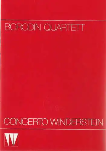 CONCERTO WINDERSTEIN: Programmheft BORODIN QUARTETT 16. Januar 1986 Herkulessaal der Residenz. 