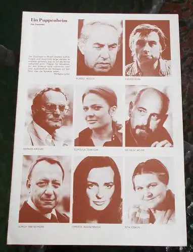 Konzertdirektion Landgraf, Renaissance-Theater Berlin: Programmheft Henrik Ibsen EIN PUPPENHEIM Konzertdirektion Landgraf 1976. 