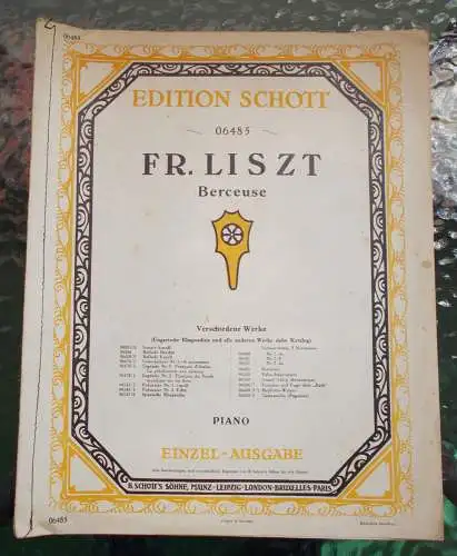 Franz Liszt: Franz Liszt BERCEUSE Edition Schott 06485 PIANO. 