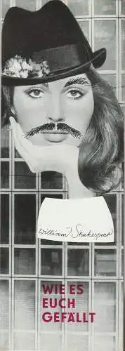 Städtische Bühnen Erfurt, Bodo Witte, Lothar Ehrlich, Uta-Johanna Paak, Hannelore Schmidt: Programmheft William Shakespeare WIE ES EUCH GEFÄLLT Bühnen Erfurt 1985. 